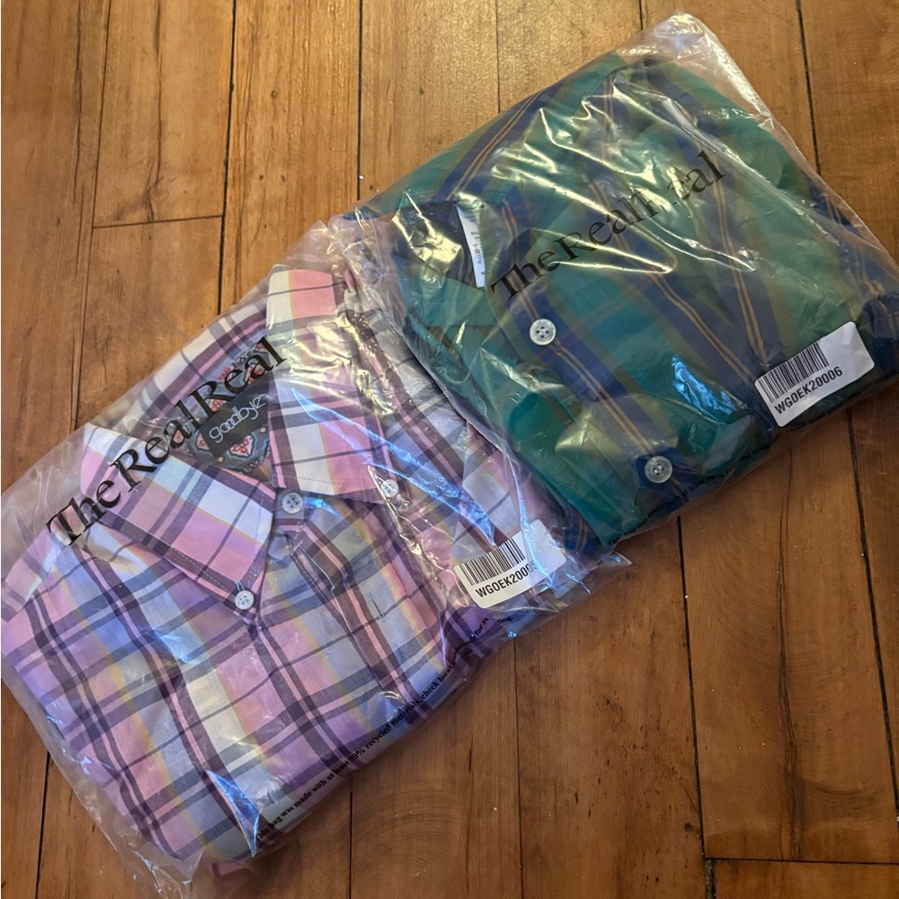 Purple and Blue Casual Button Down Shirt